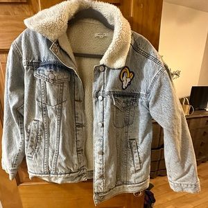 PAC SUN Jean jacket with fleece and LA Rams decal